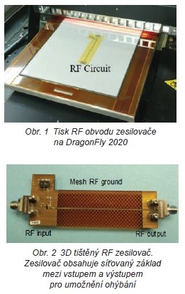 RF zesilovač pro bezdrátové systémy vytisknutý na 3D tiskárně DPS